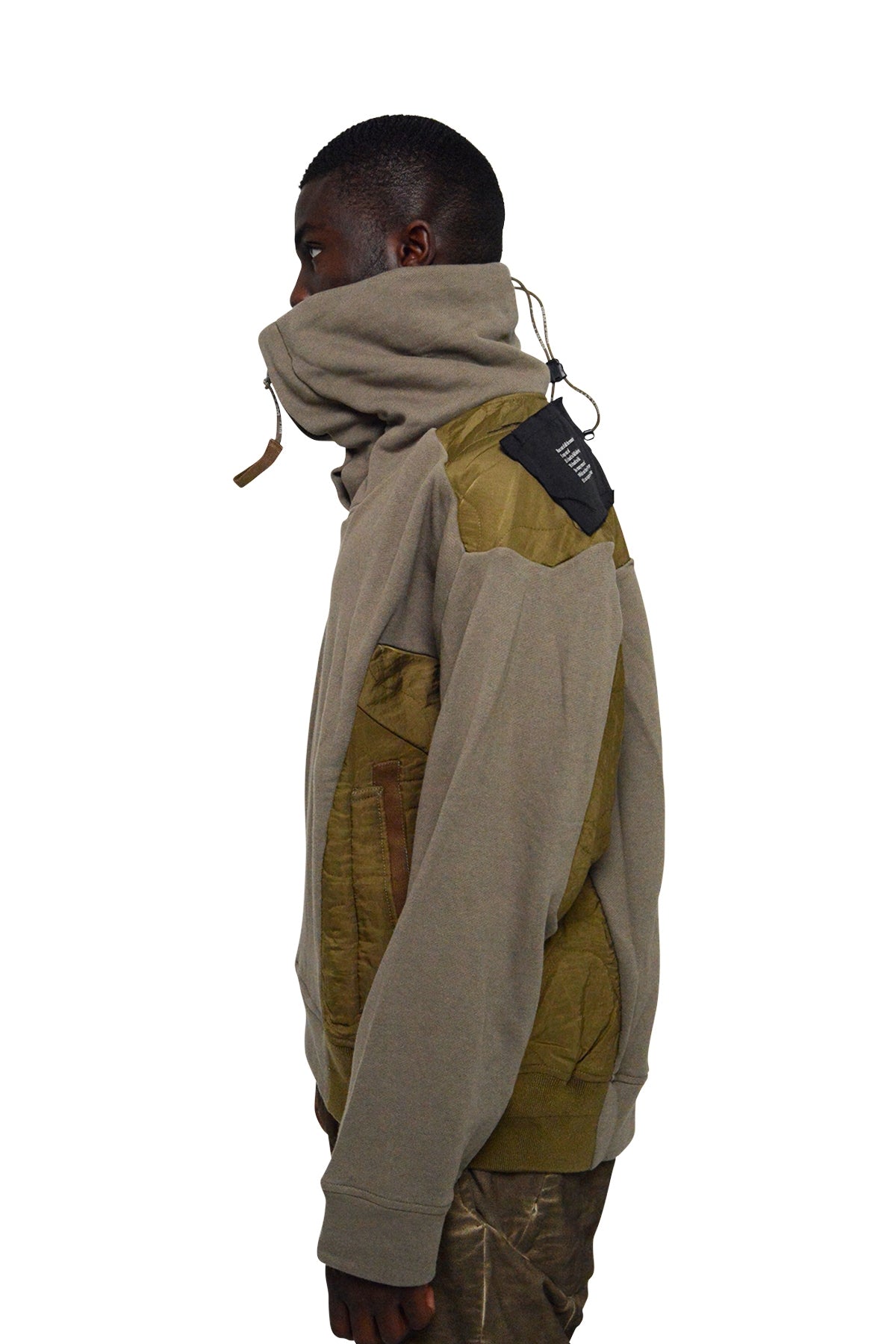 Geo Paneled Pullover, Burnt Olive