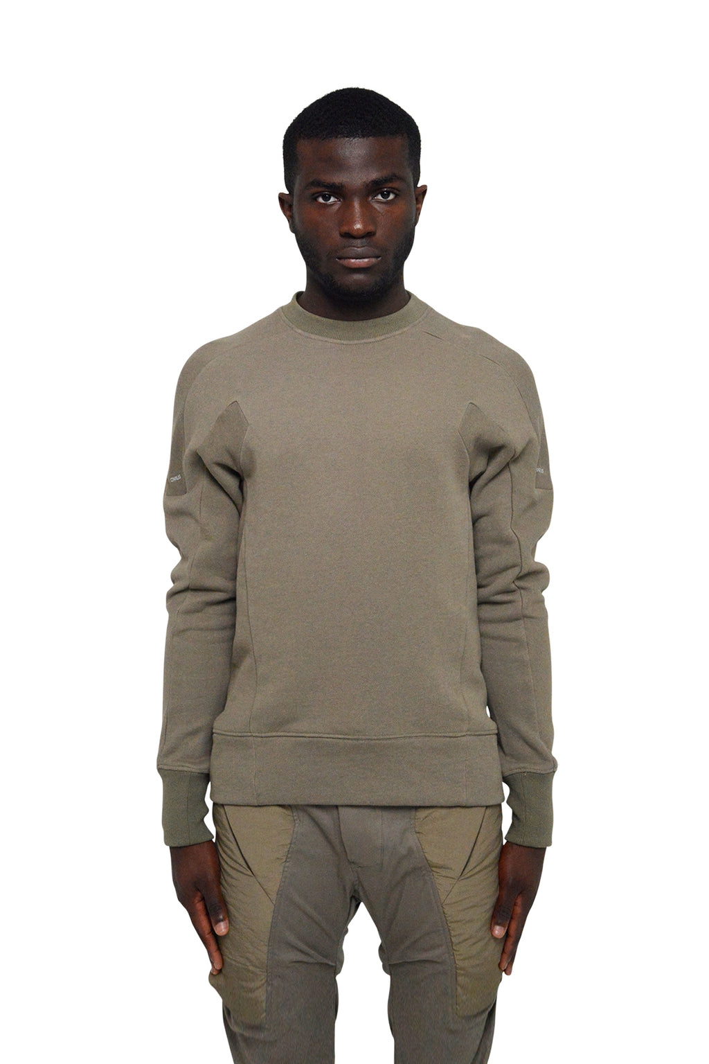 Paneled Sweatshirt, Olive - 3 | #size_us L  = jp 3 = eu 50