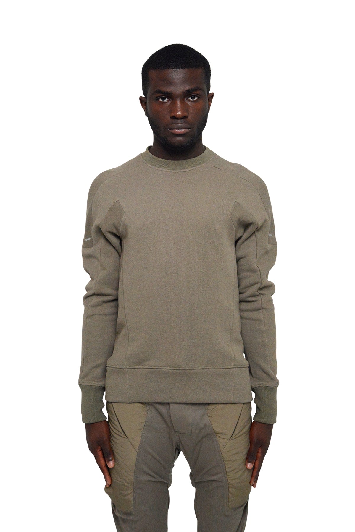 Paneled Sweatshirt, Olive - 3 | #size_us L  = jp 3 = eu 50