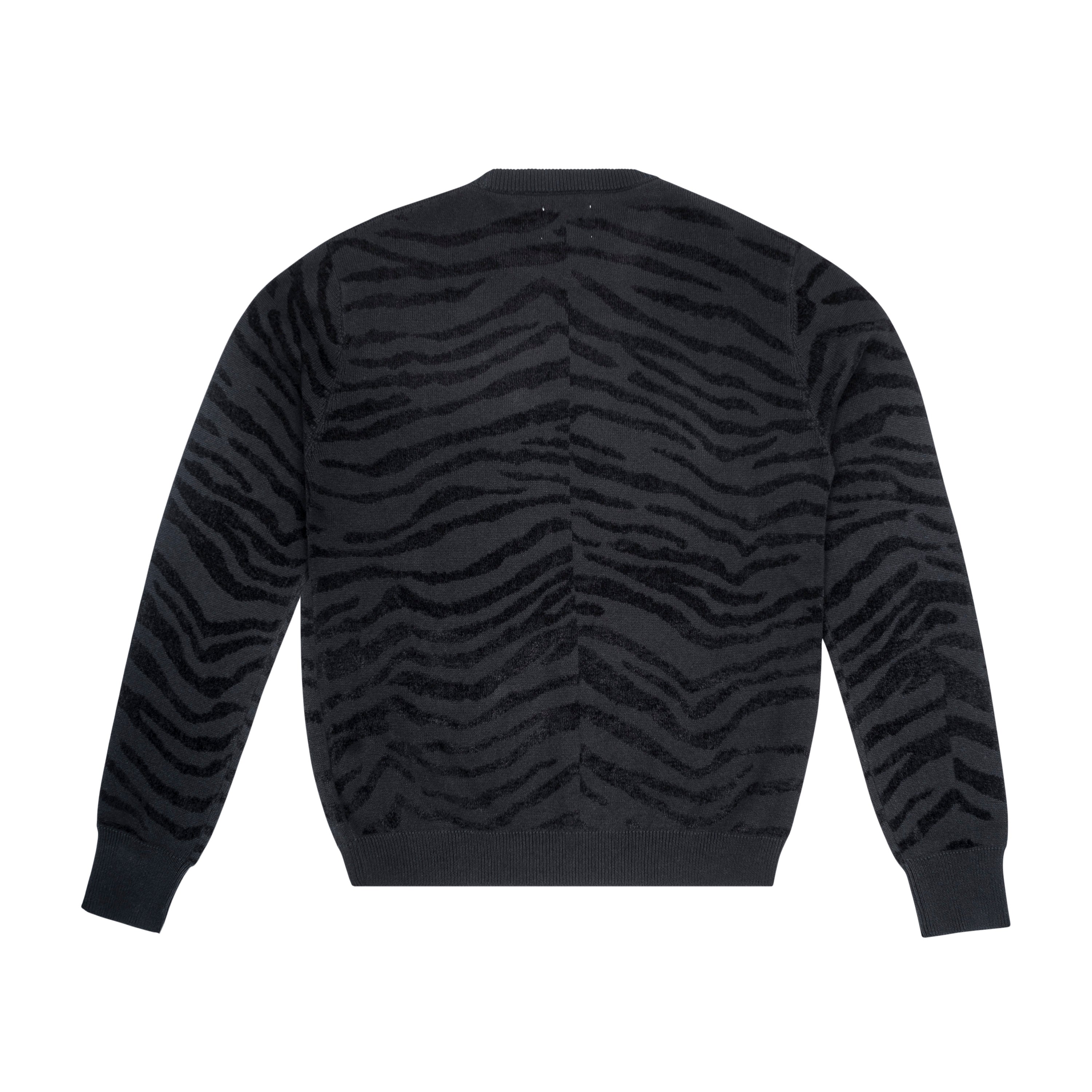 ZEBRA KNIT SWEATER, BLACK