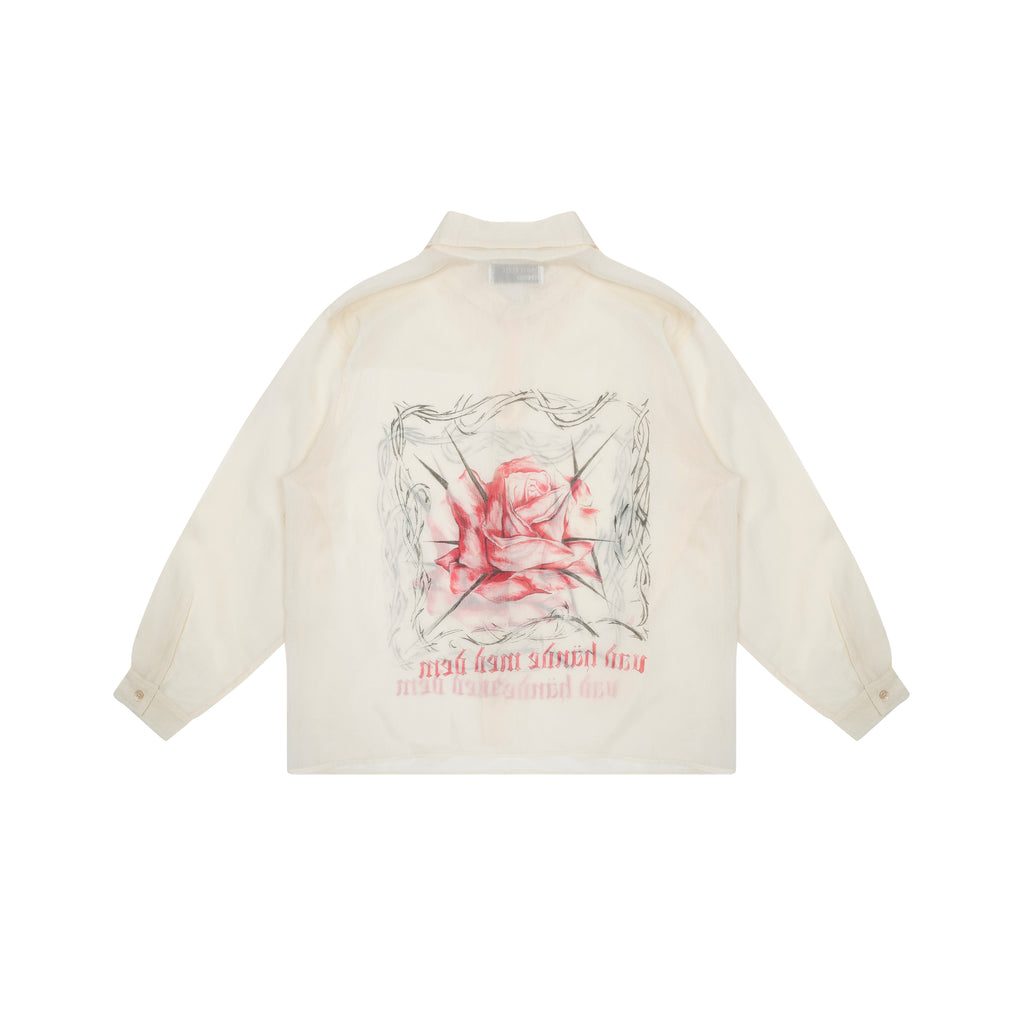 ROSE AND THORNS SILK SHIRT, IVORY