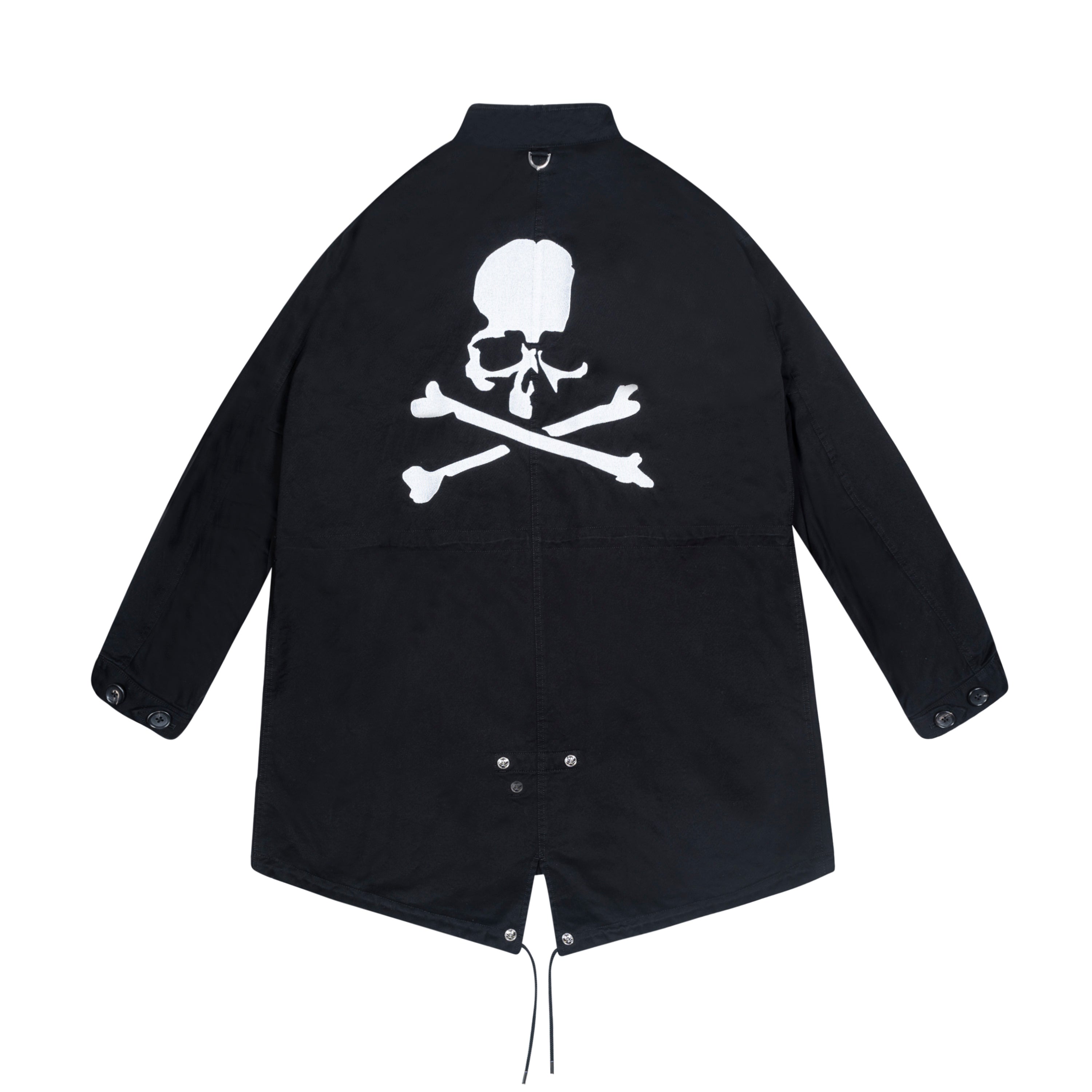 SKULL LOGO COAT, BLACK