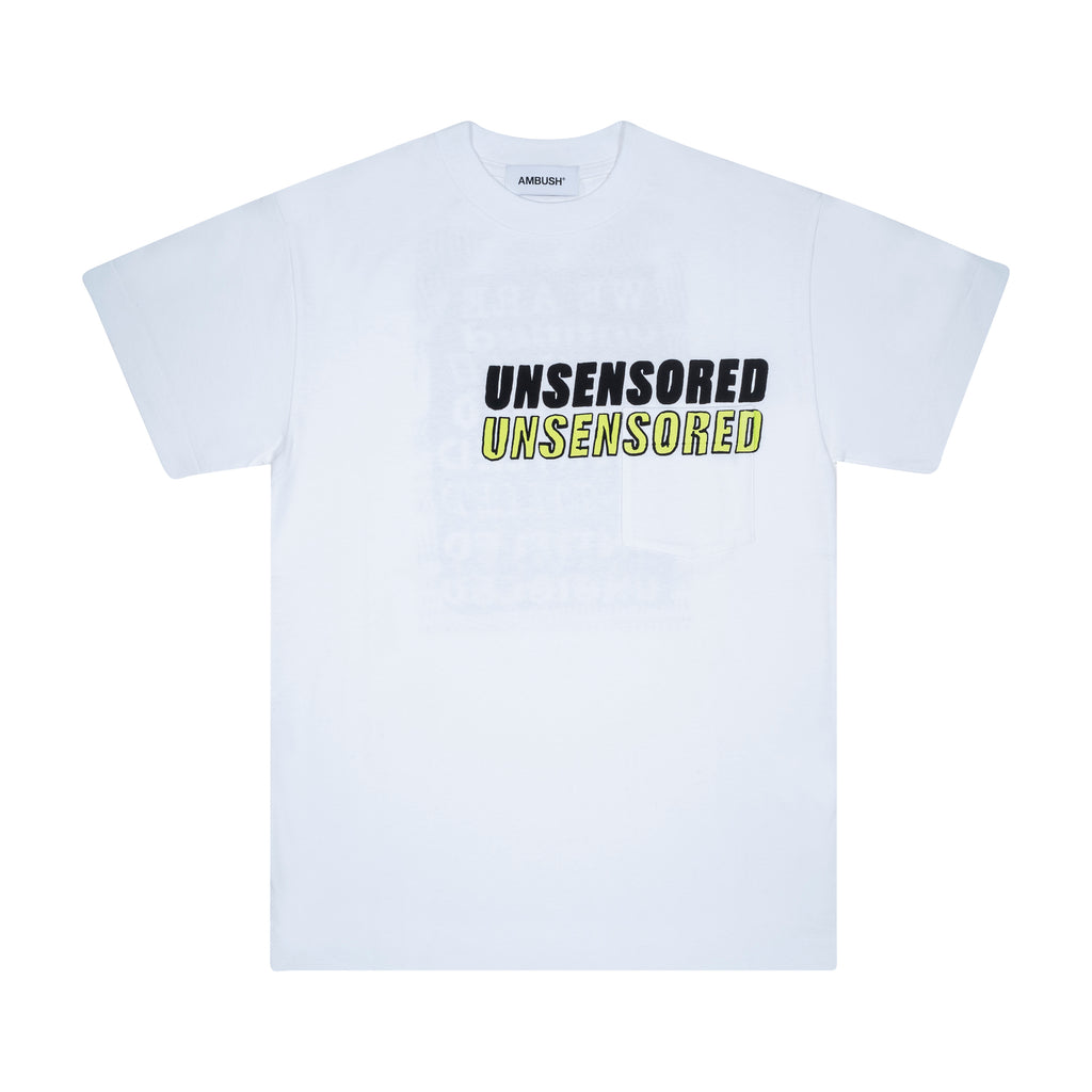 AMBUSH - UNCENSORED T-SHIRT, WHITE - 1 | #size_us S  = jp 1 = eu 46