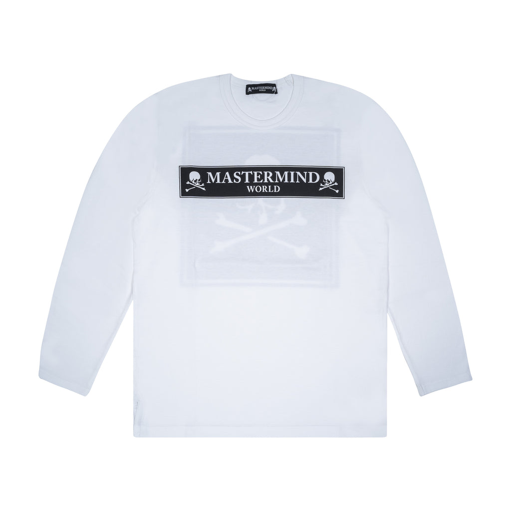 MASTERMIND - BOX LOGO LS, WHITE  - S | #size_us S  = jp 1 = eu 46