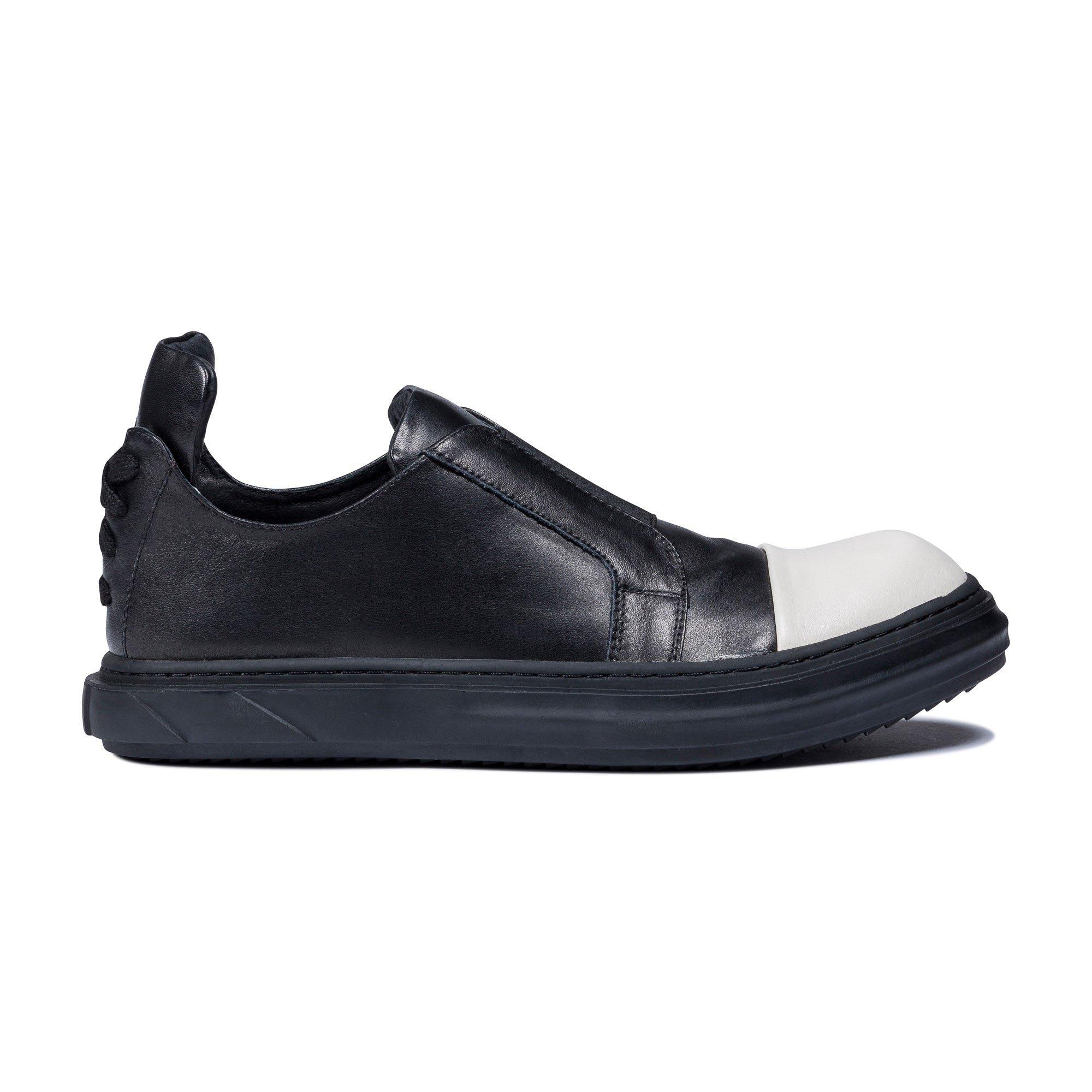 Lace-Up Back Slip on Sneakers, Black
