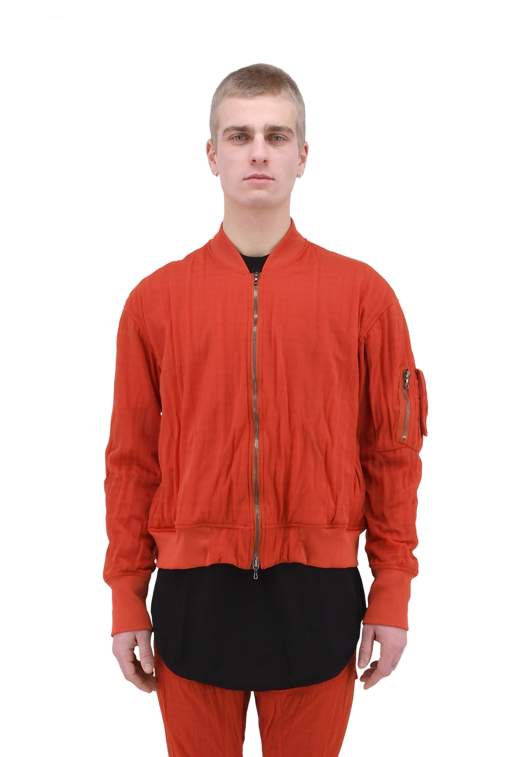 Smooth Nylon Blouson, Vermillion - 2 | #size_us M = jp 2 = eu 48