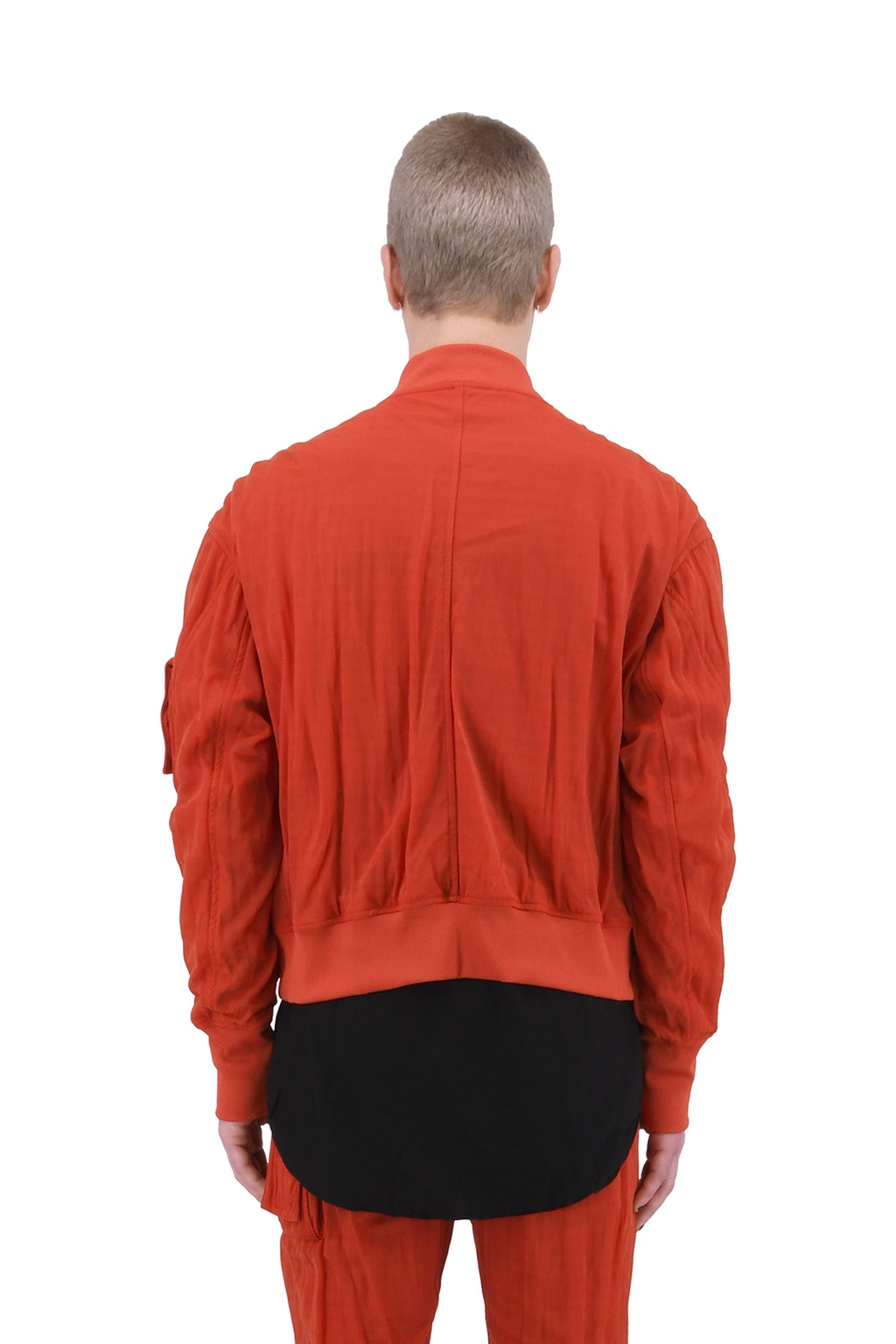 Smooth Nylon Blouson, Vermillion