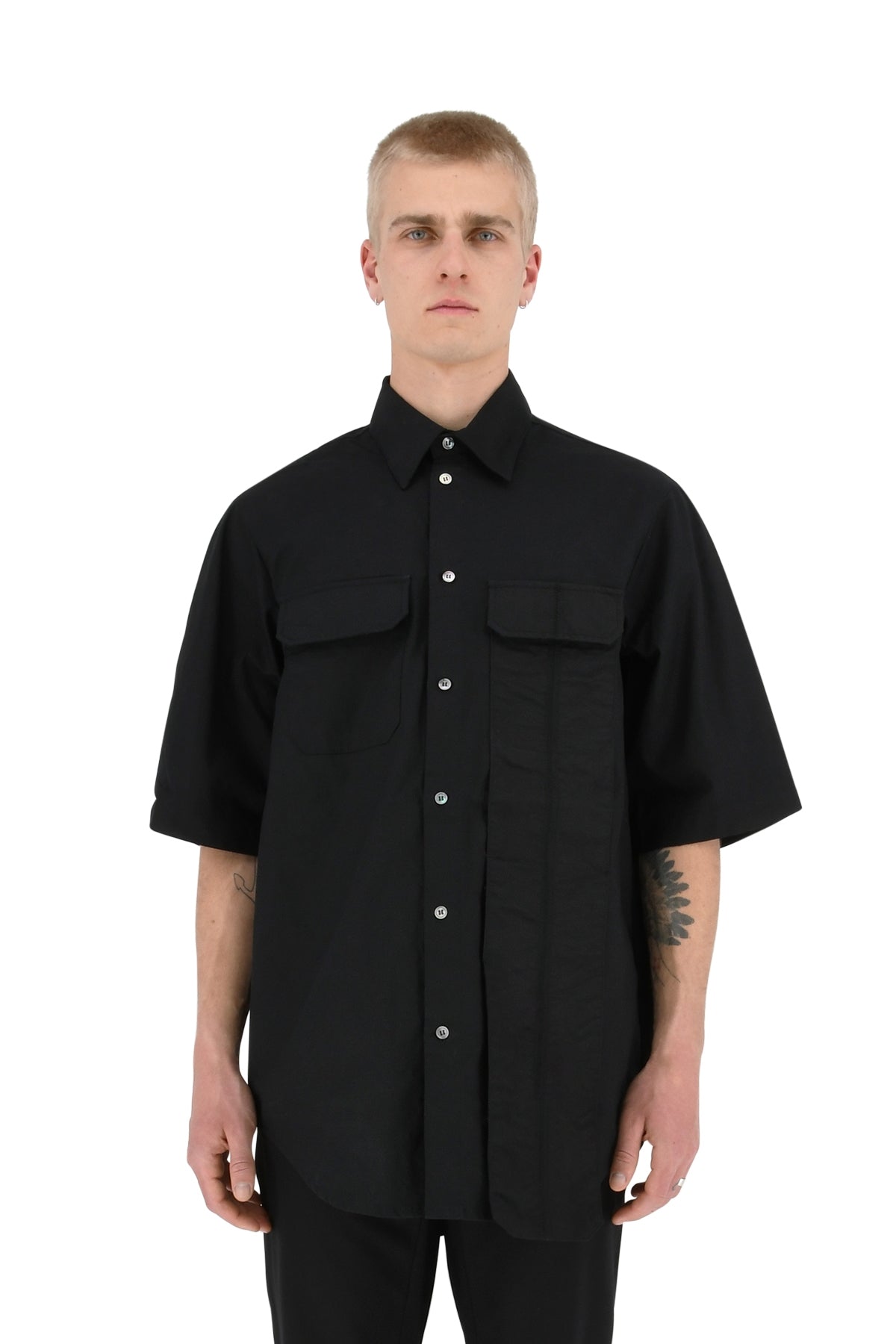 Short Sleeve Pocket Shirt, Black - L | #size_us L  = jp 3 = eu 50