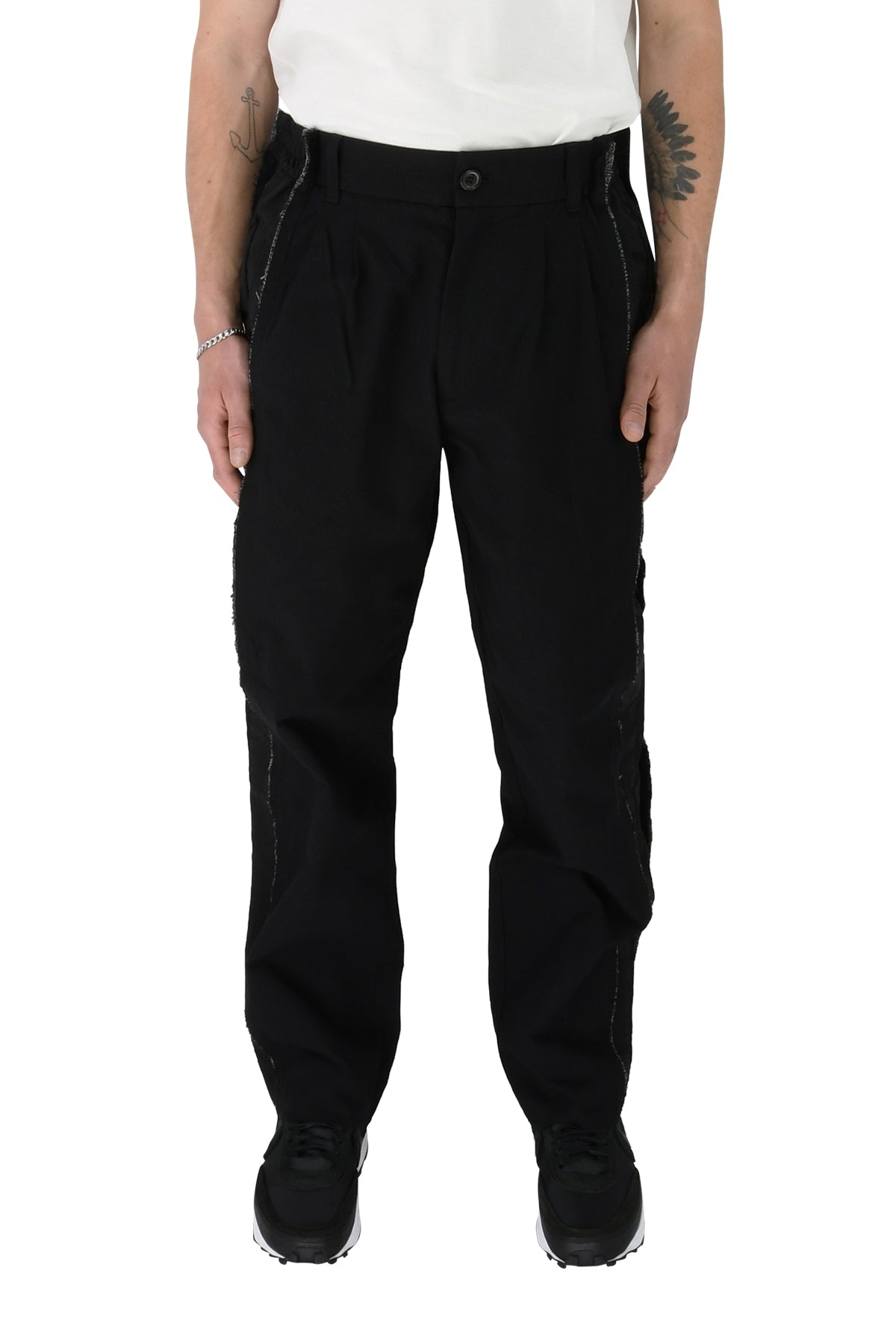 Mixed Tailored Trousers, Black - L | #size_us L  = jp 3 = eu 50