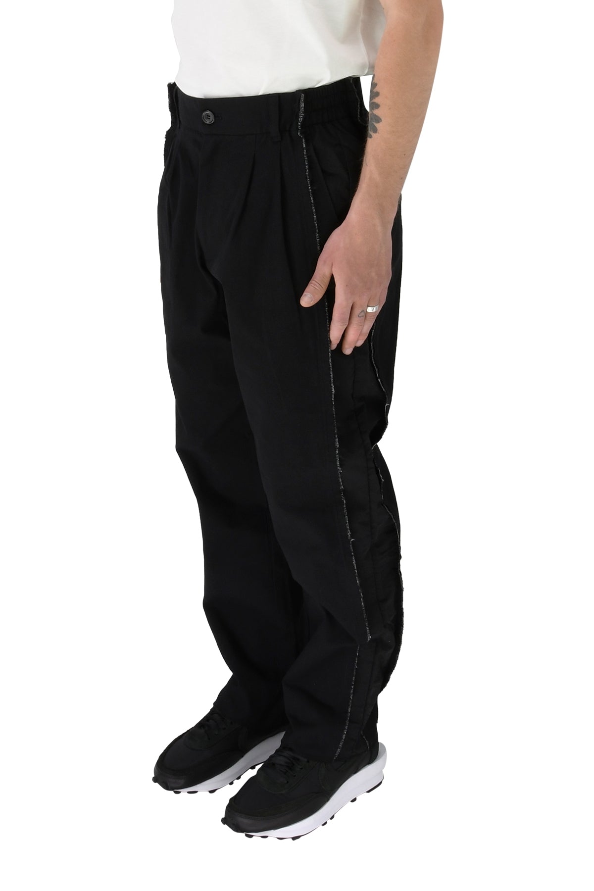 Mixed Tailored Trousers, Black
