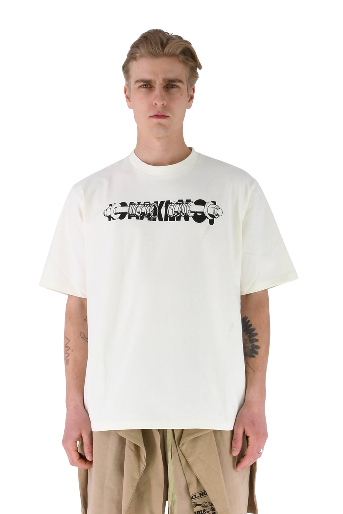 Hole Punch Logo T-Shirt, White  - M | #size_us M = jp 2 = eu 48