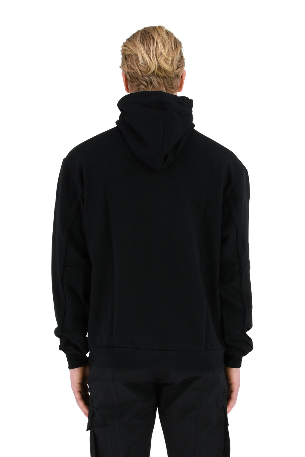 Logo Panel Hoodie, Black