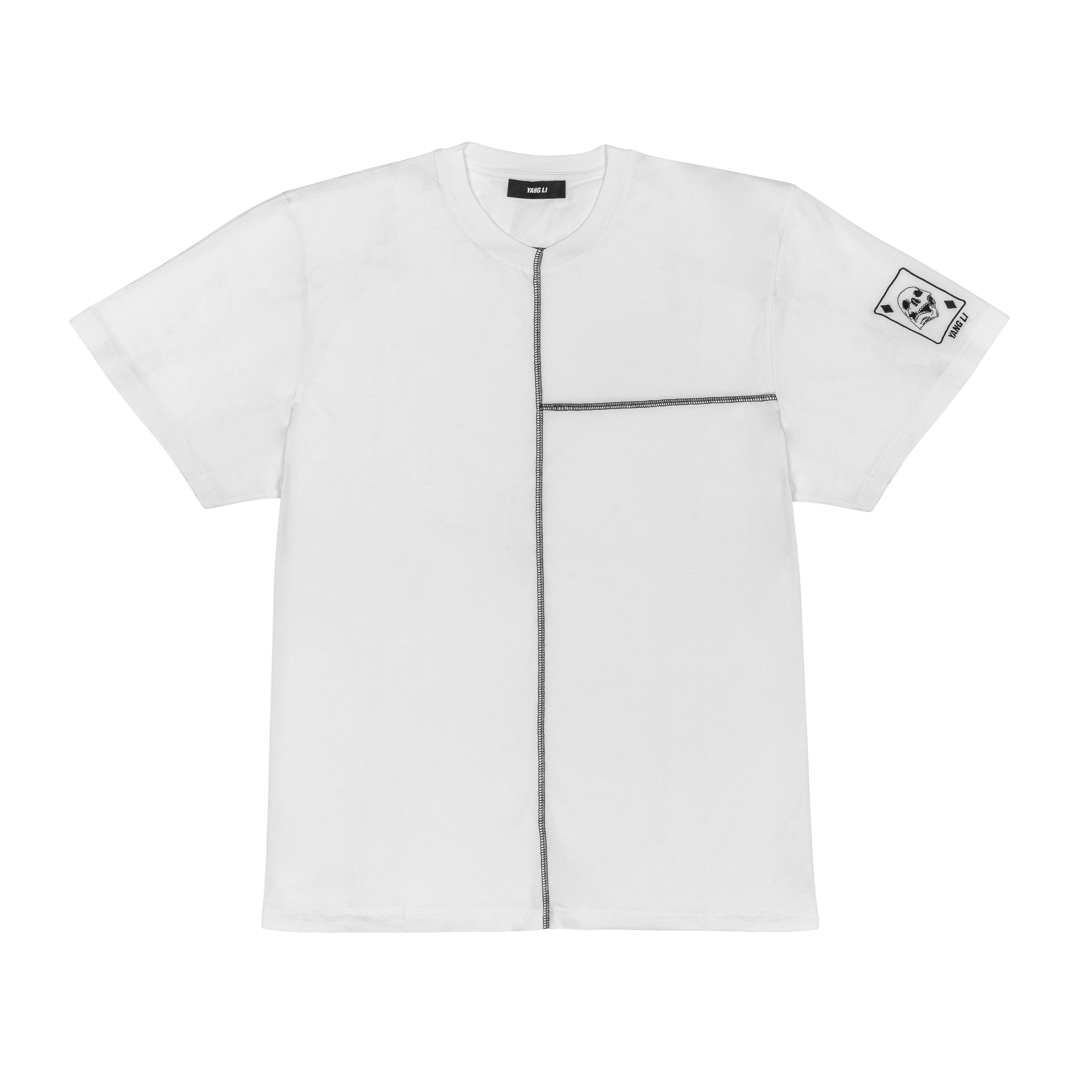 YANG LI - OVERLOCK T-SHIRT, OFF-WHITE - 48 | #size_us M = jp 2 = eu 48