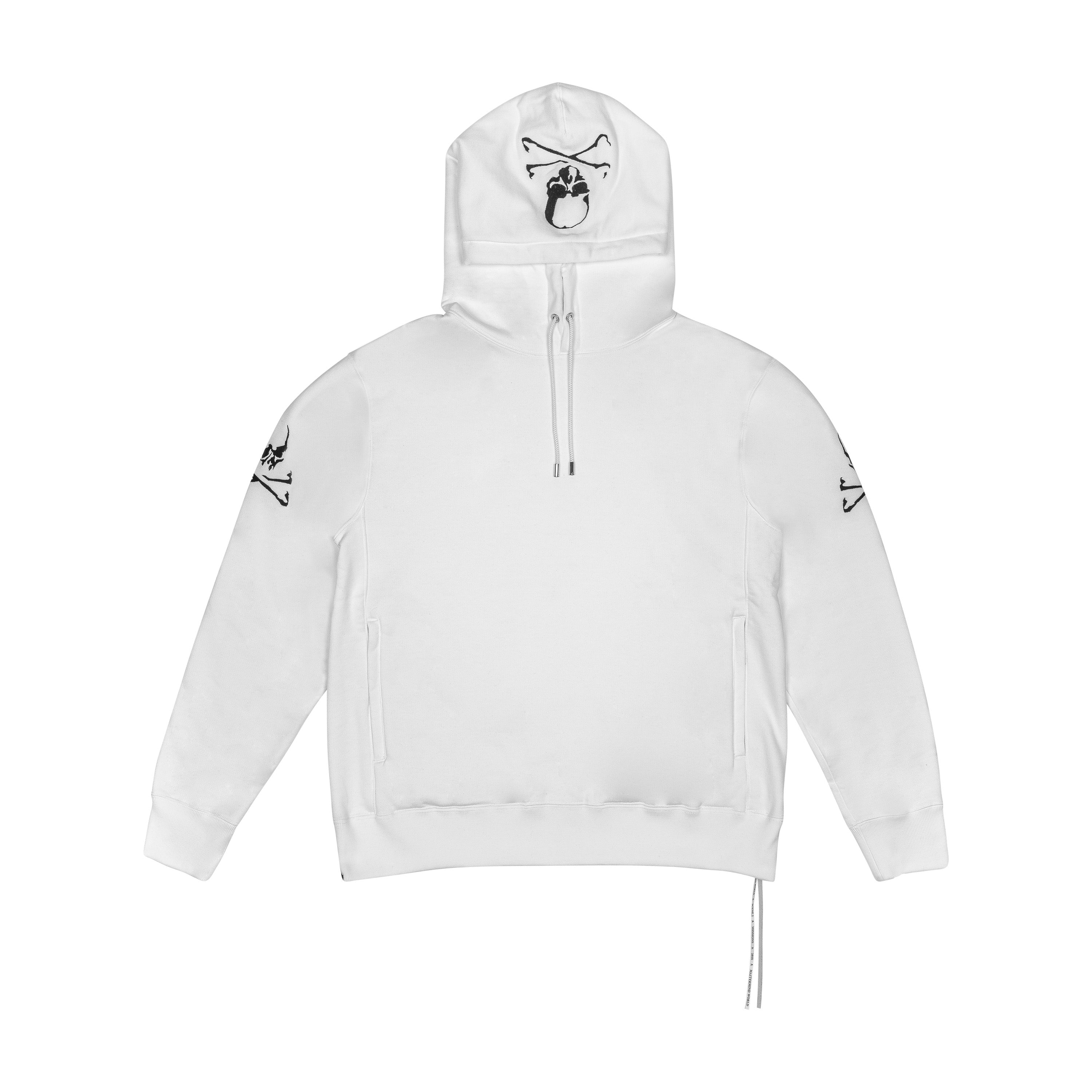 MASTERMIND - EMBROIDERED HOODIE, WHITE - M | #size_us M = jp 2 = eu 48