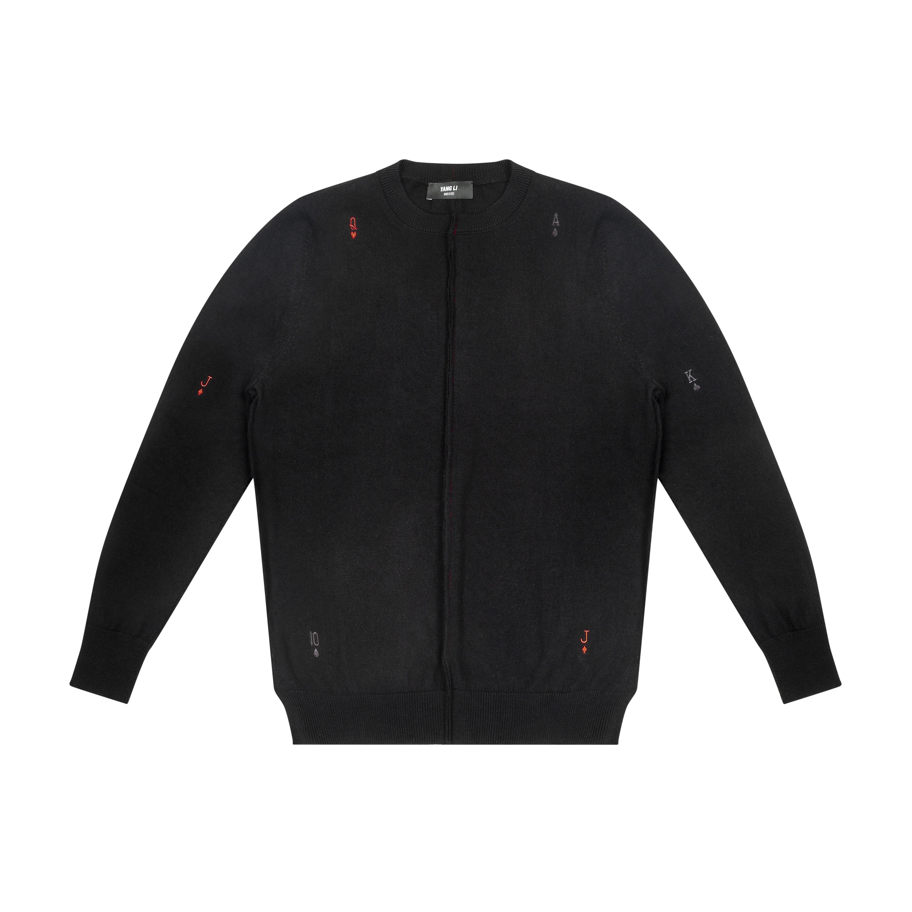 YANG LI - 5 CARDS KNIT, BLACK - 48 | #size_us M = jp 2 = eu 48