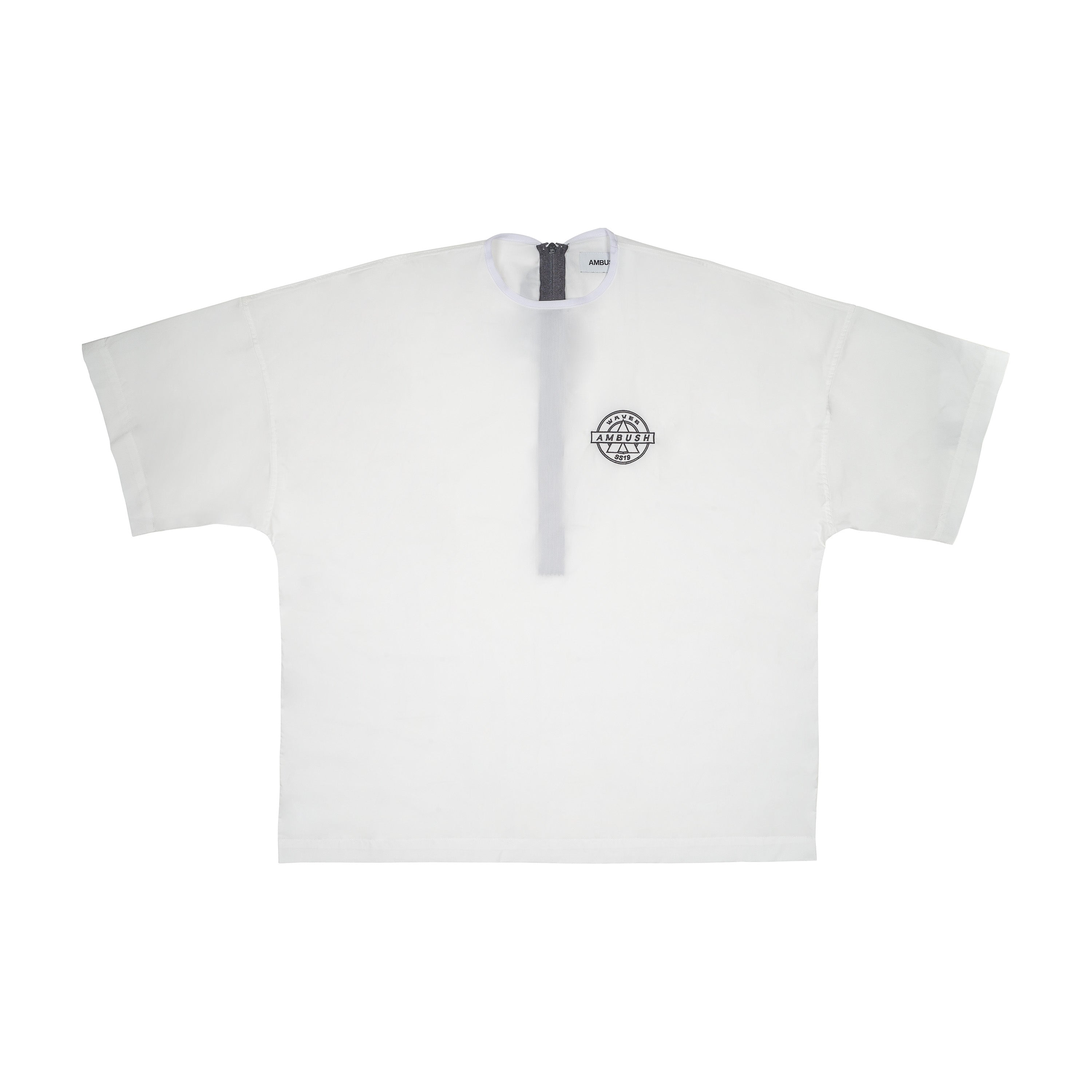 AMBUSH - BACK ZIP UP SHIRT, WHITE - 2 | #size_us M = jp 2 = eu 48