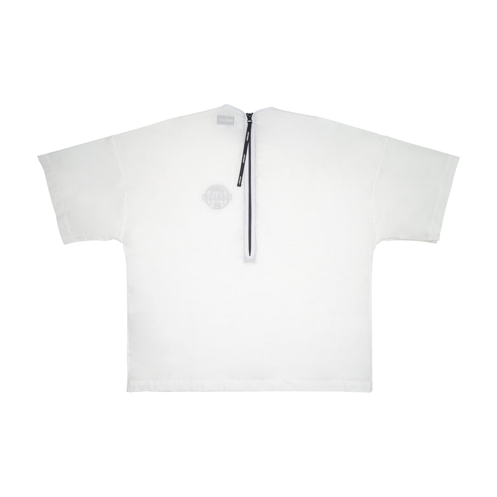 Back Zip Up Shirt, White