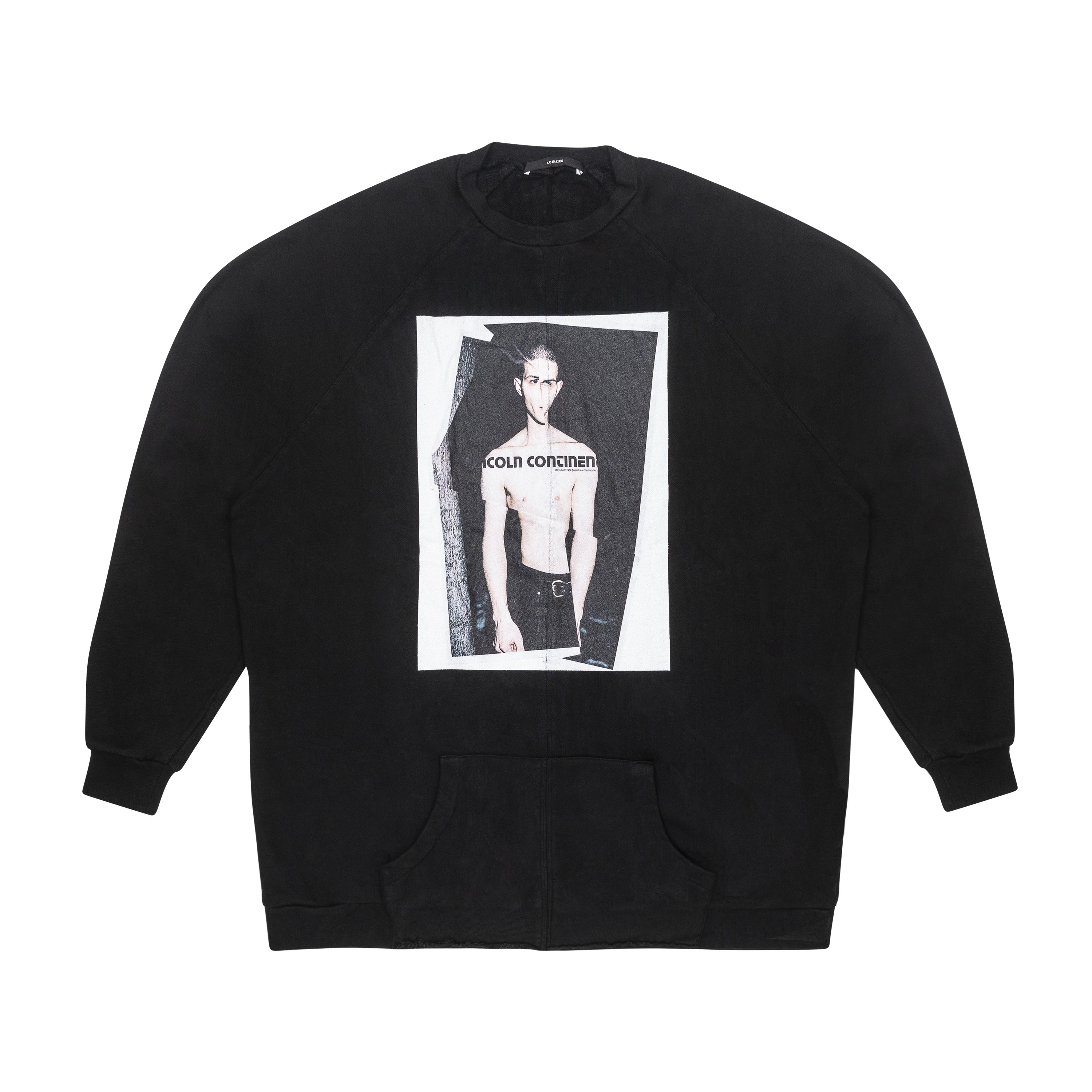 KOMAKINO - CRASH CREWNECK, BLACK - S | #size_us S  = jp 1 = eu 46