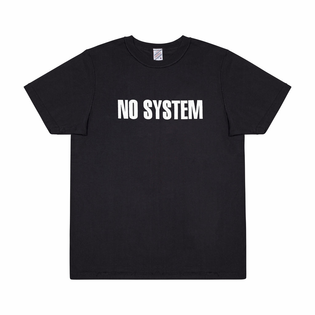 SAMIZDAT - NO SYSTEM T-SHIRT, BLACK - S | #size_us S  = jp 1 = eu 46