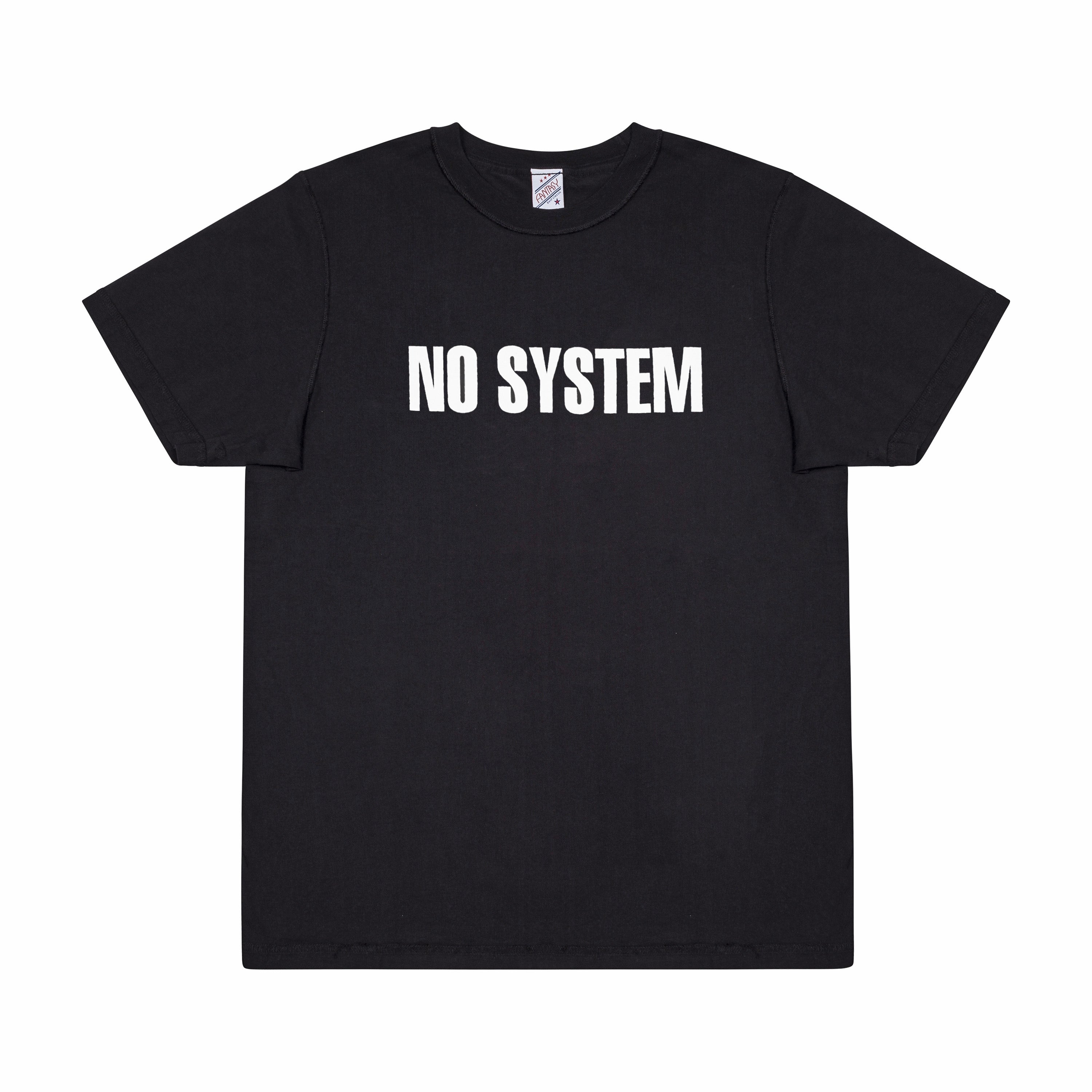 SAMIZDAT - NO SYSTEM T-SHIRT, BLACK - S | #size_us S  = jp 1 = eu 46