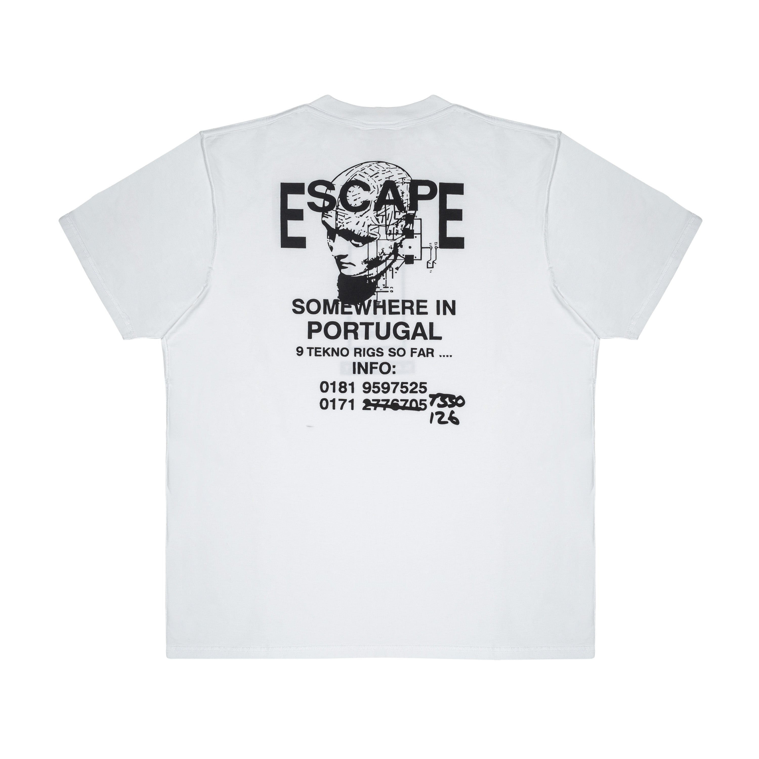 FREE PARTY FLYER T-SHIRT, WHITE