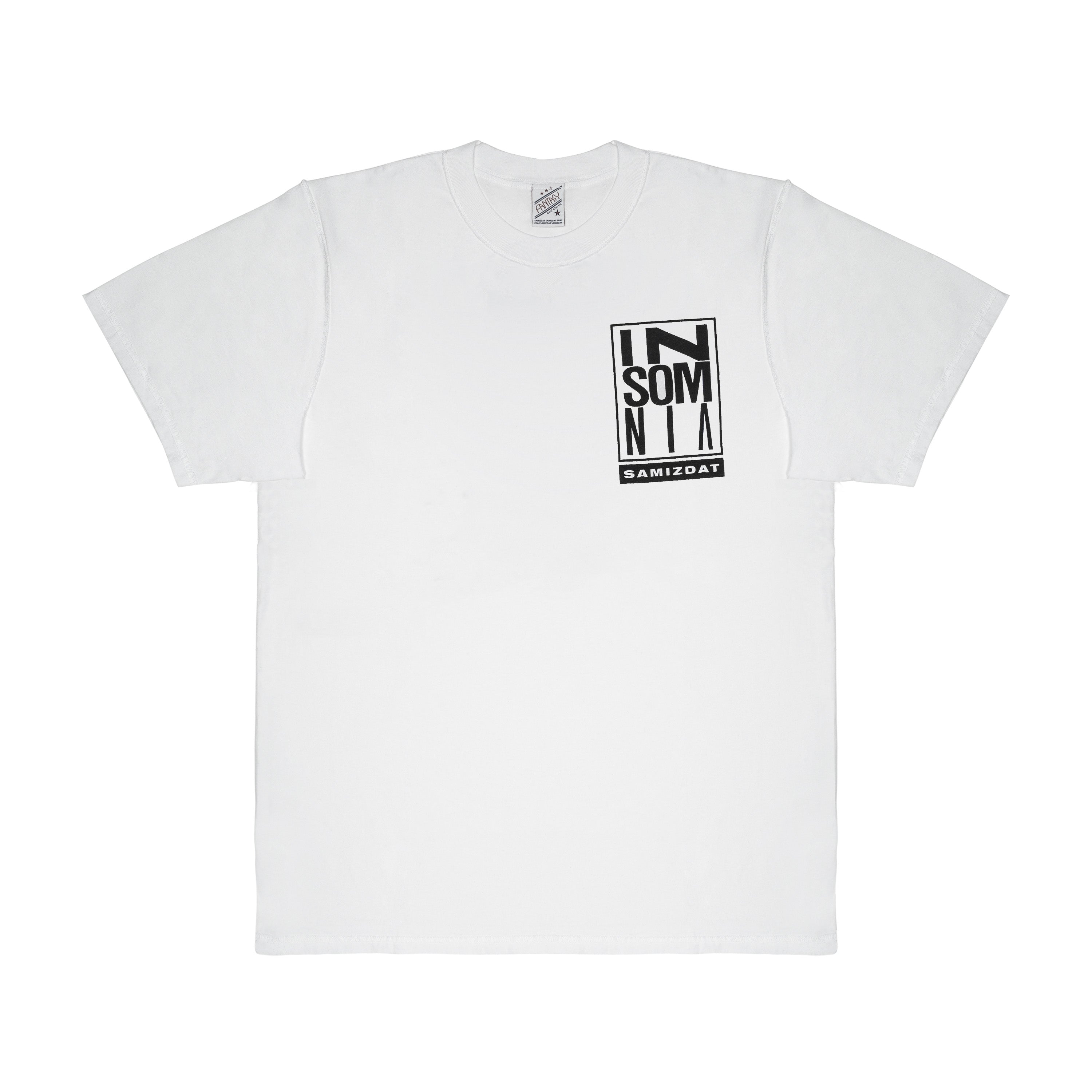 SAMIZDAT - INSOMNIA DRUGS T-SHIRT, WHITE - S | #size_us S  = jp 1 = eu 46