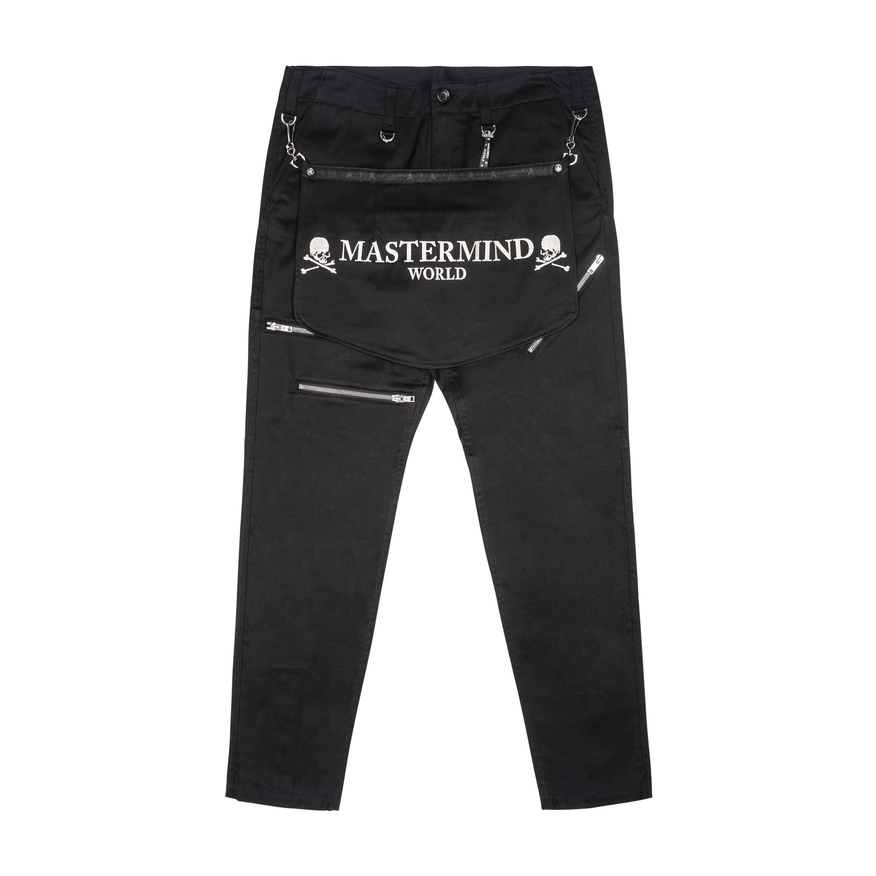 MASTERMIND - APRON PANTS, BLACK - L | #size_us L  = jp 3 = eu 50