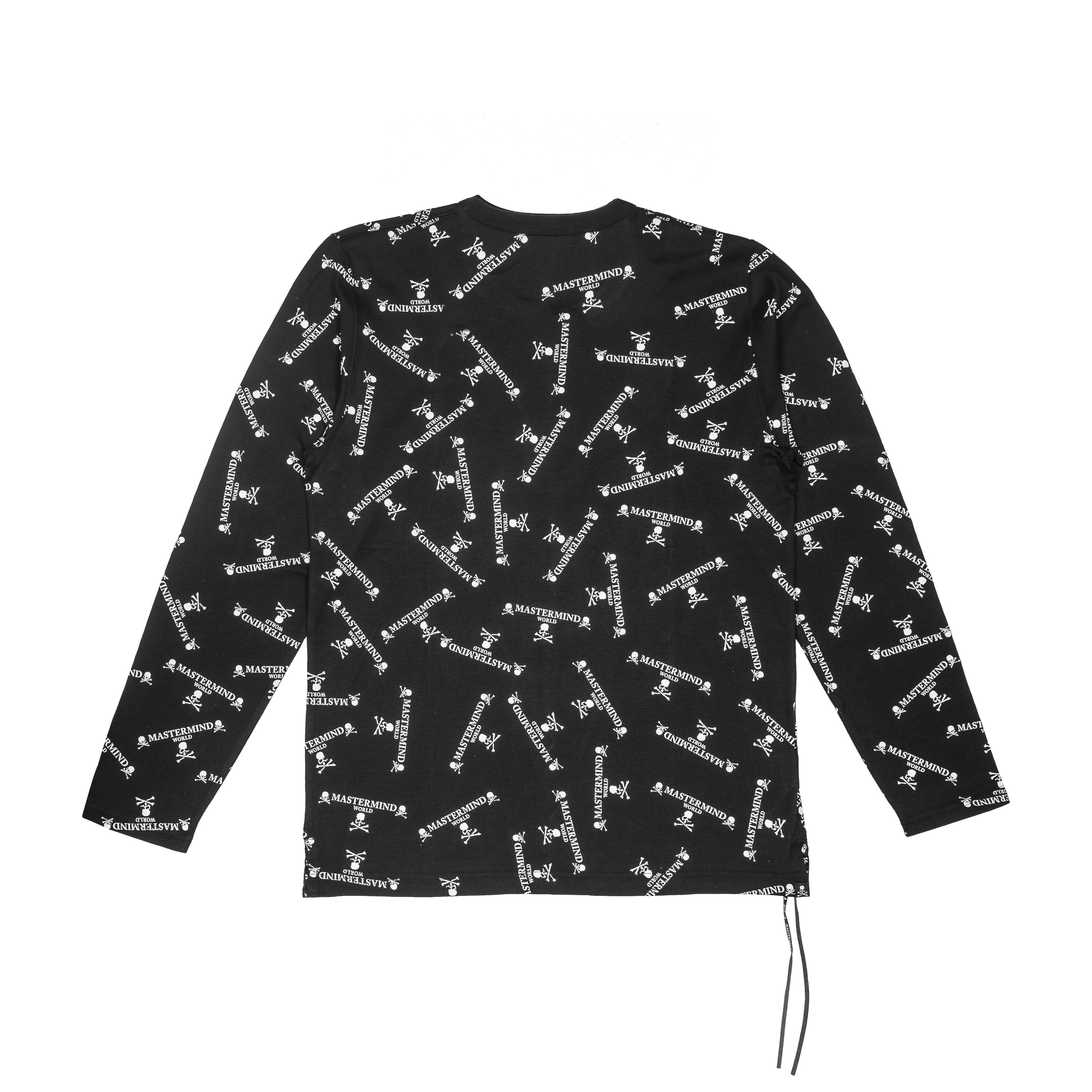 MULTI LOGO LS T-SHIRT, BLACK