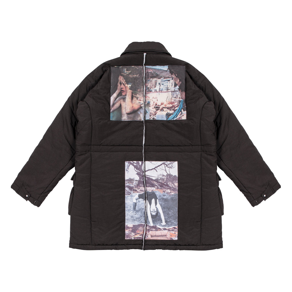 COAT WITH CUTS AND PATCHES, GREY