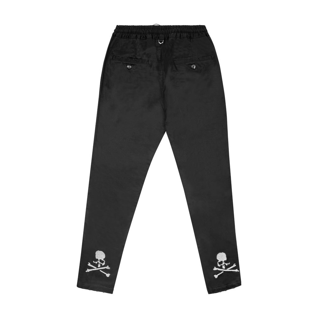 SKULL LOGO TROUSERS , BLACK